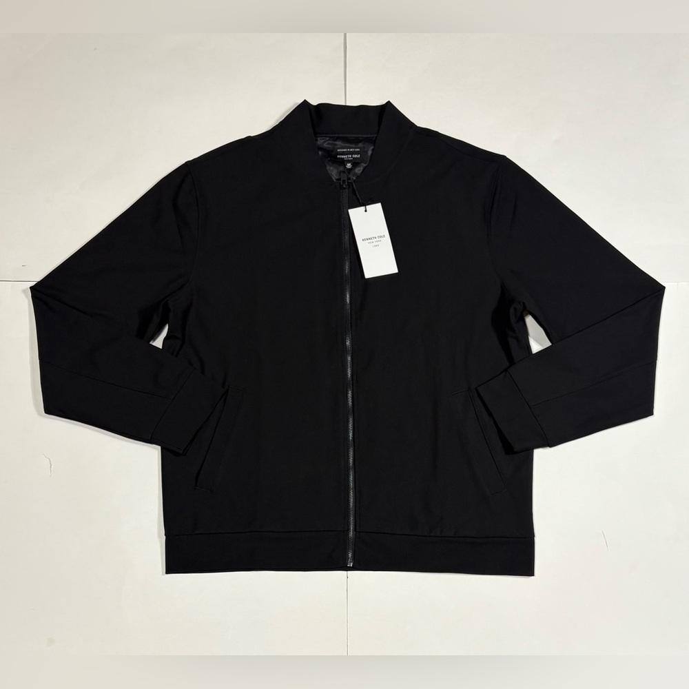 Kenneth Cole New York Men’s Full Zip Bomber Jacket KF9L48BLK black size M medium
